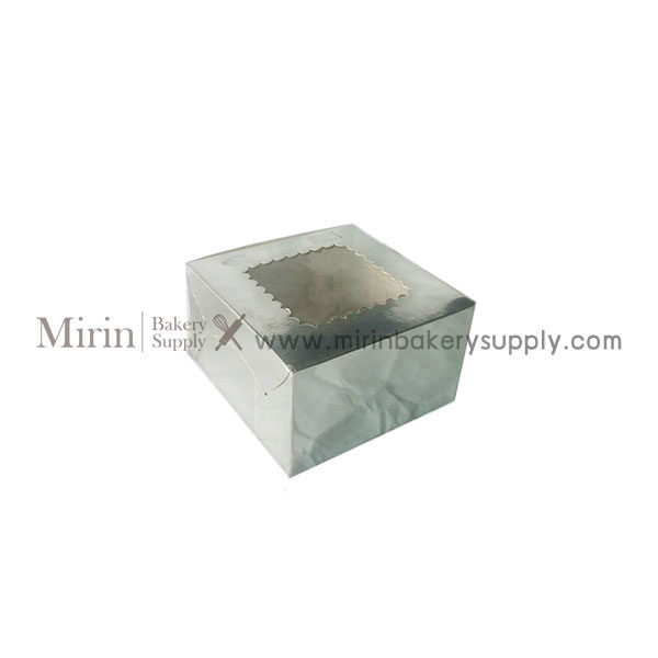 กล่องแสน็คบ๊อกเล็ก เงินเจาะ 12.5x12.5x7.5cm/10ใบ